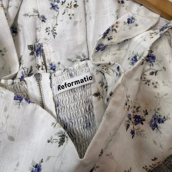 REFORMATION Floral Linen Mini Dress - Picture 3 of 3